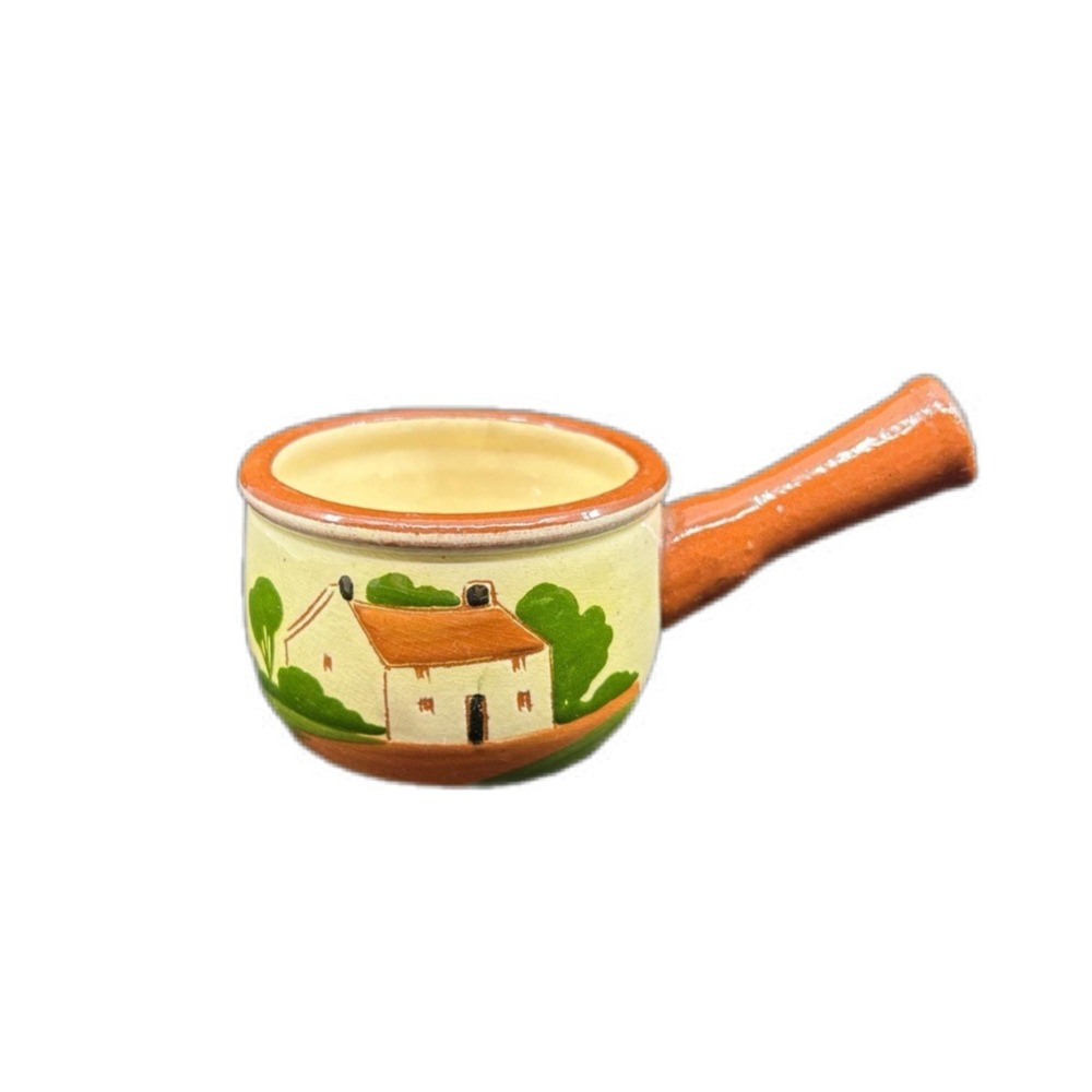 Vintage Watcombe Torquay Mottoware Handled Jam Dish Devon England Mini Pot 5"